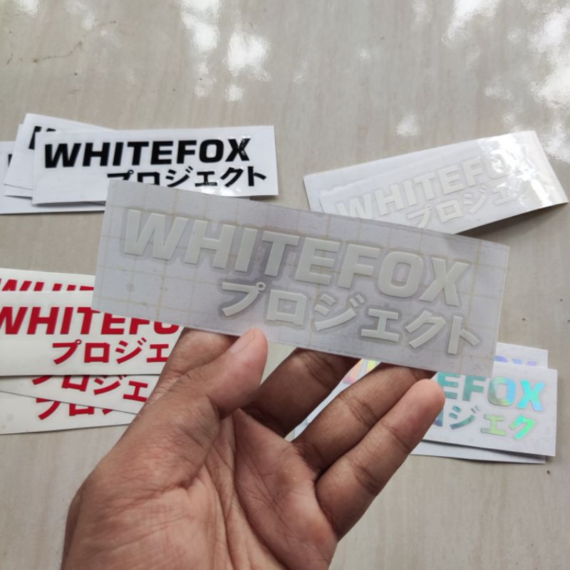 STICKER WHITEFOXPROJECT WHITEFOX TEXT JEPANG TRANSPARENT 2021