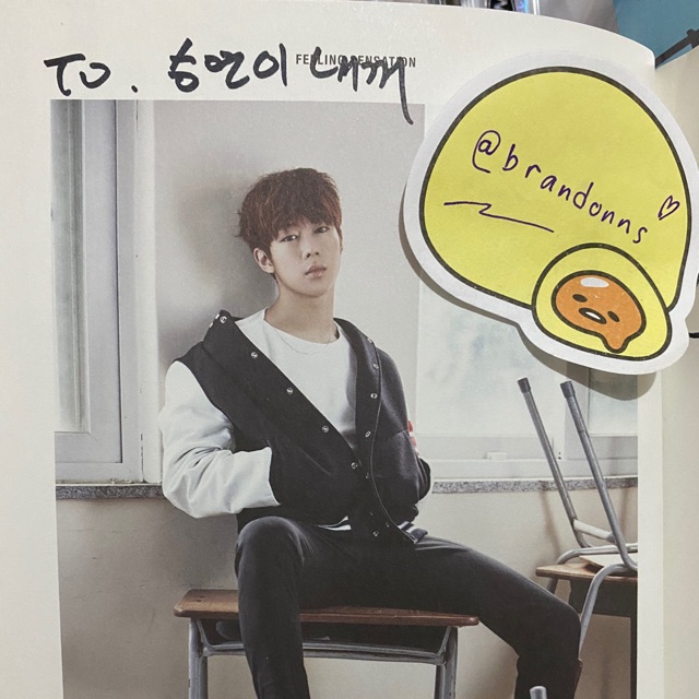 SF9 The 1st debut album FEELING SENSATION - DAWON SIGNED PAGE from FANSIGN