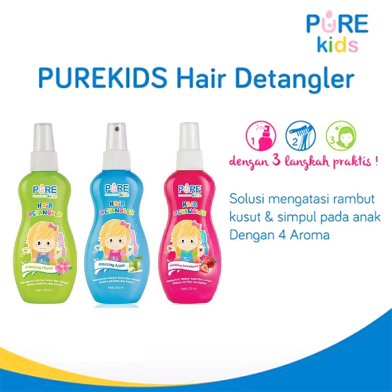 Pure Kids Hair Detangler Spray Rambut Anak Anti Rambut kusut 200ml