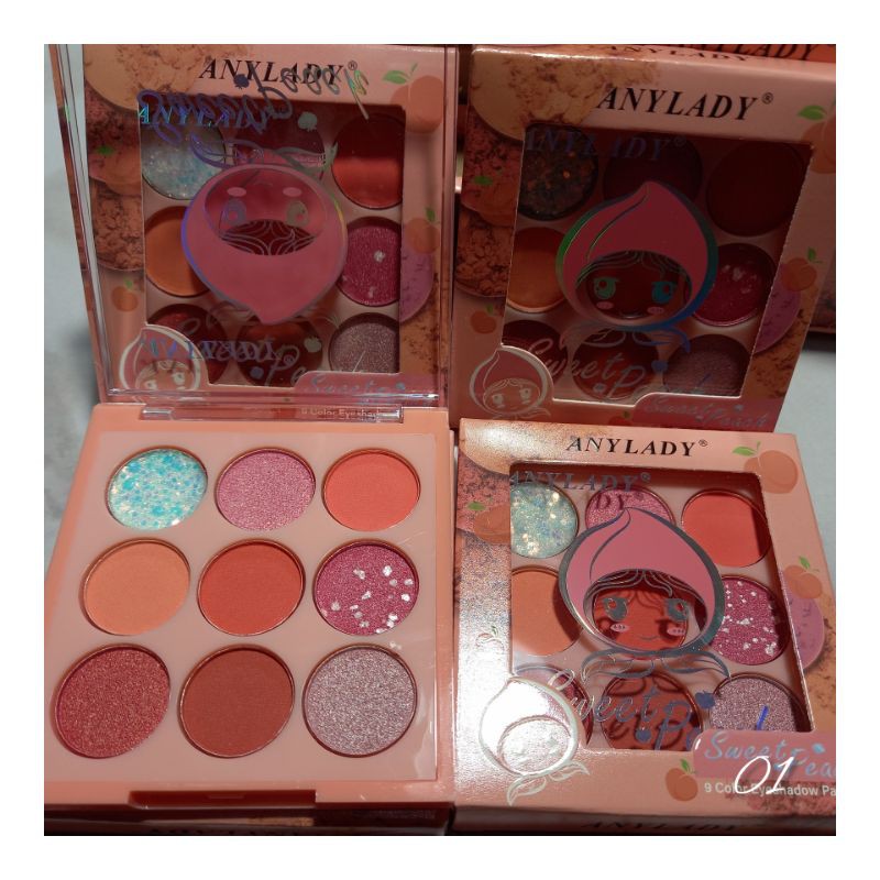 EYESHADOW ANYLADY 9COLOR PALETTE SWEET PEACH  PERPCS NO.791