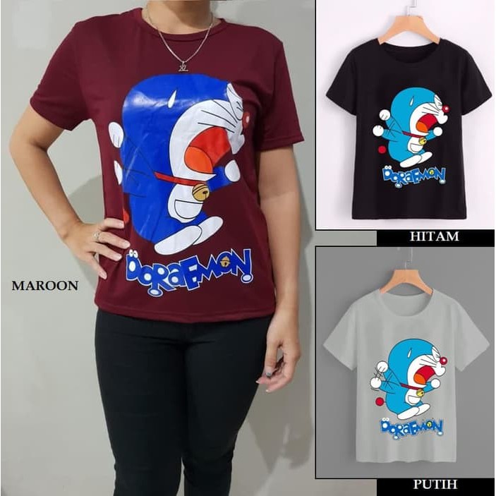 MFcollection KAOS  Doraemon  RUN TSHIRT DORA WANITA  Shopee 