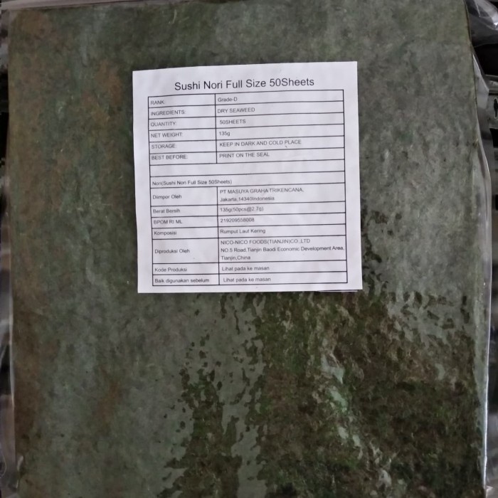 

q20w1q1qw Sushi Nori Silver Seaweed 50 Lembar Dscscv