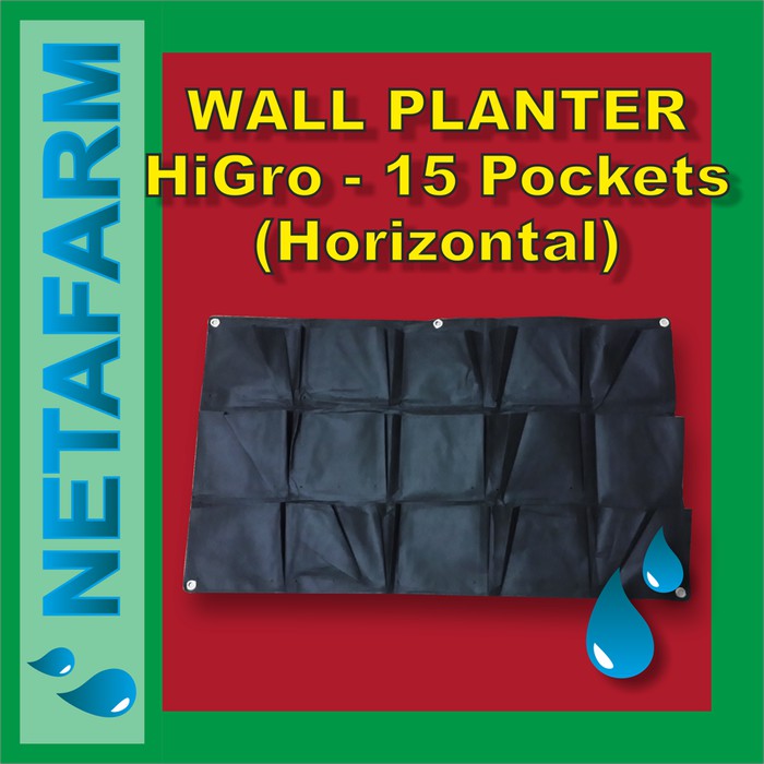 HiGRO Wall Planter 15 Pockets HORIZONTAL Pot Dinding