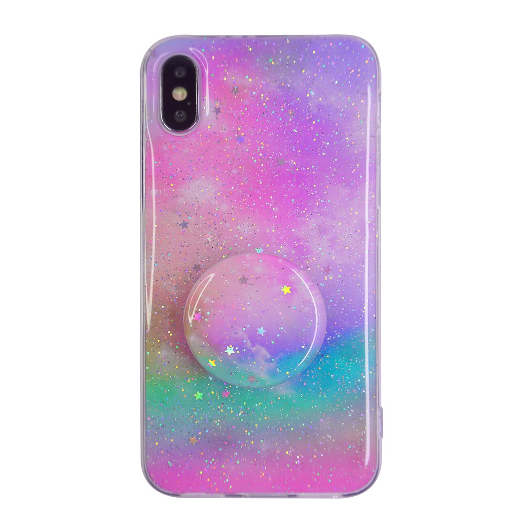 CaseSeller - Realme 5 | 5 Pro | 6/Narzo | XT Softcase Rainbow Plus Popsocket