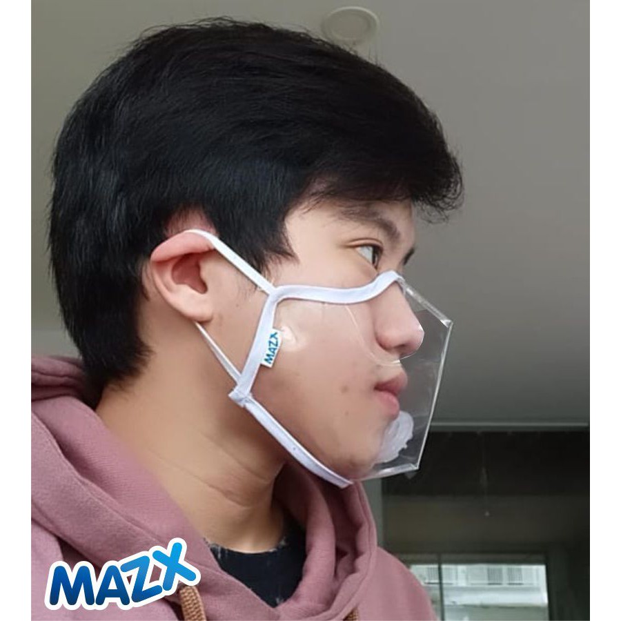 Masker transparan pengantin wedding mulut bening bonus filter respirator non medis kain earloop hijab konektor kesehatan non kn95 kf94 duckbill face shield mask dua ukuran bisa sepasang clear tembus pandang-5