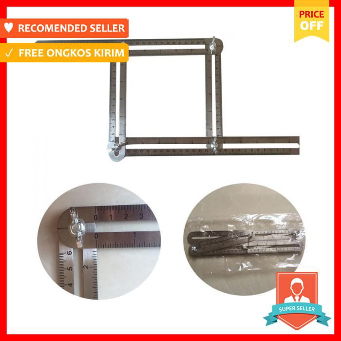 

Metal Empat 4 Sisi Four Side Ruler Multifungsi Angle Folding - Alat Tulis - Penggaris