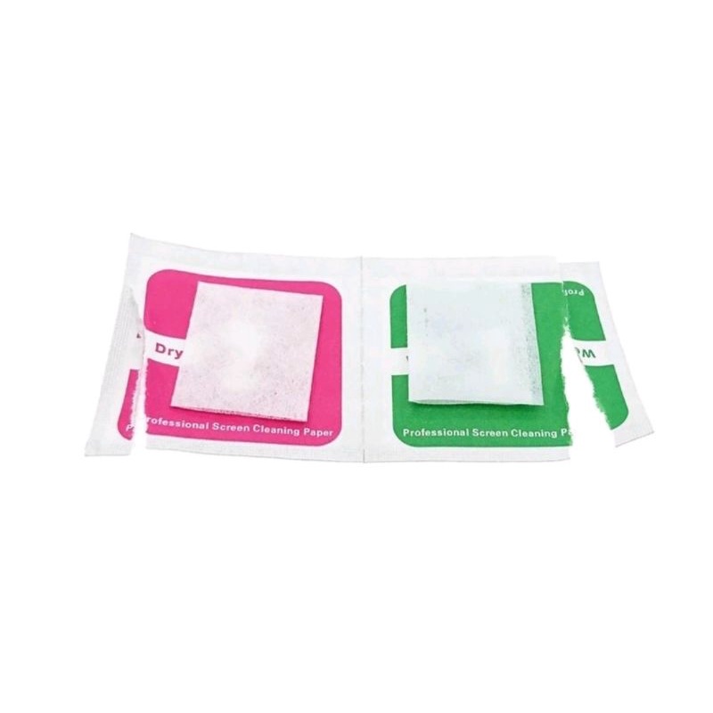 (Harga Per Pack isi 600Pcs) Tissue Tisue Tisu Tempered Glass 1 Set Tisu Basah Dan Kering