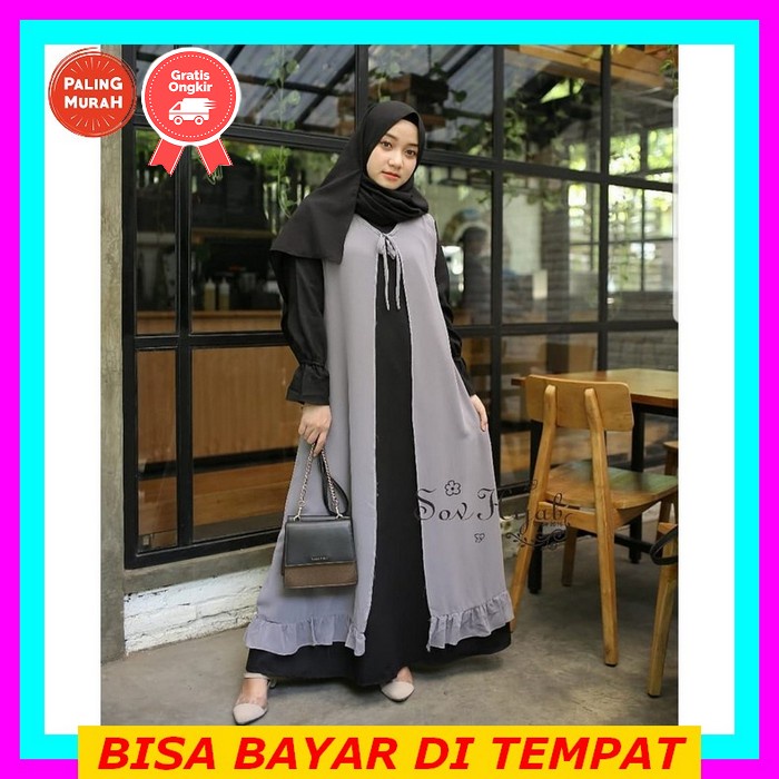 Kem_Store - Kayla Maxi Dress Wanita Remaja Terbaru 2021 / Gamis Brukat Tille / Gamis Wanita Terbaru 