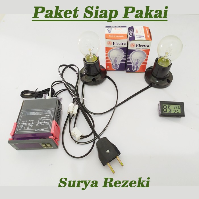 Paket Mesin Tetas telur pemanas dengan Thermo-hygrometer