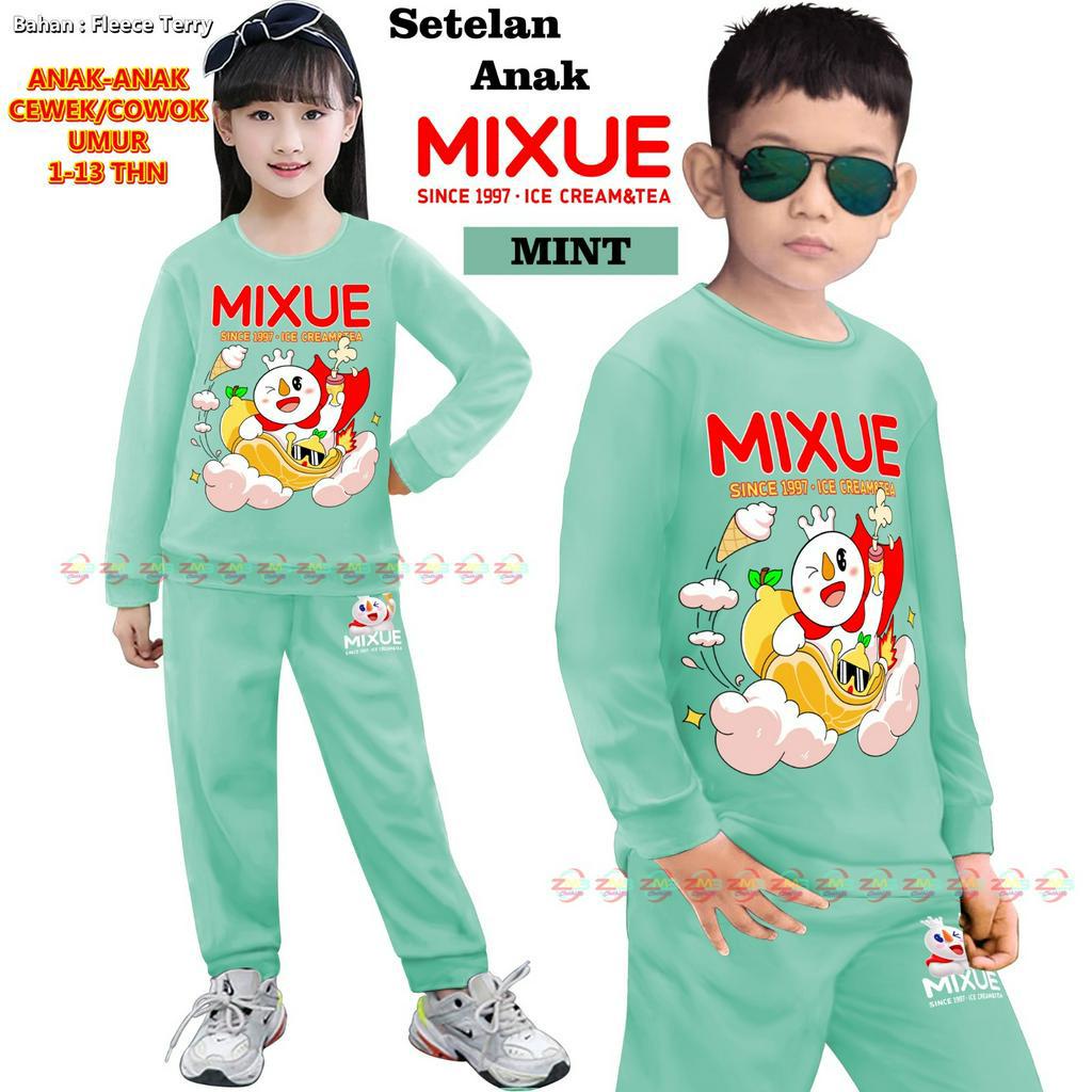 Setelan Anak-anak MIXUE VIRAL TOP MODEL 000132 BISA COD &amp; Gratis Ongkir Cowok Cewek terbaru dan termurah Baju Kaos Tshirt Training Olahraga Anak Sportswear Children Paling Tren &amp; Laris Kekinian Senam