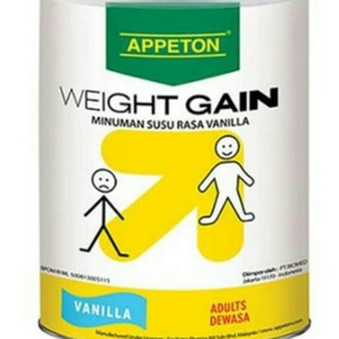 

MURAH APPETON WEIGHT GAIN ADULT (DEWASA) VANILA 900 GR/ PENAMBAH BERAT BADAN PROMO