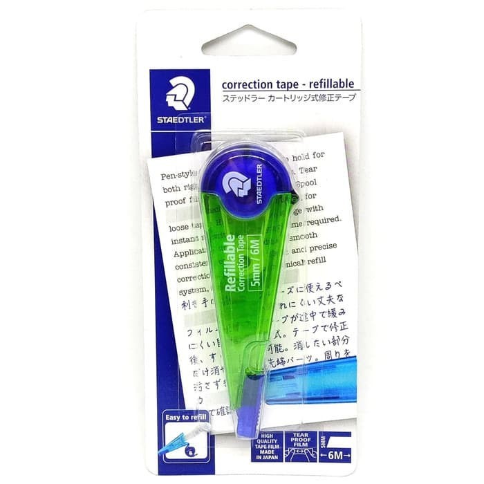 

Staedtler Refillable Correction Tape Green Blister Card 111A6202-5BKLO