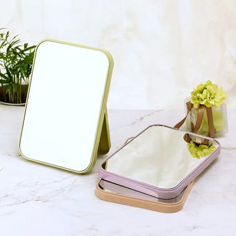 Cermin Nordik Tipis Kaca Rias Make Up Kreatif Cermin Lipat Persegi Portable beauty Mirror