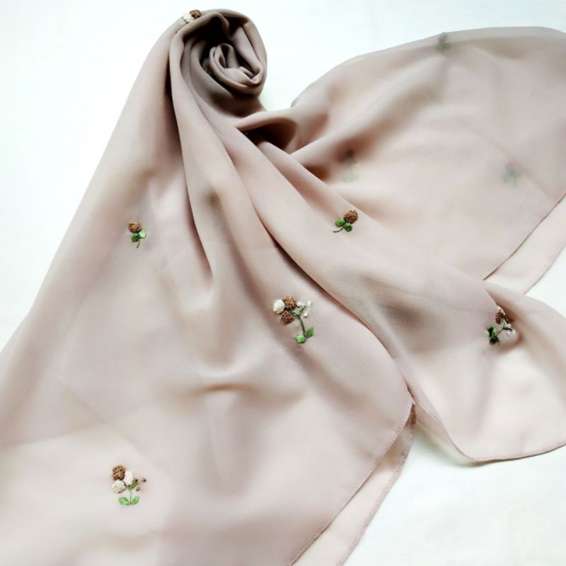 Hijab sulam tangan sekar series sulam tabur jilbab pesta