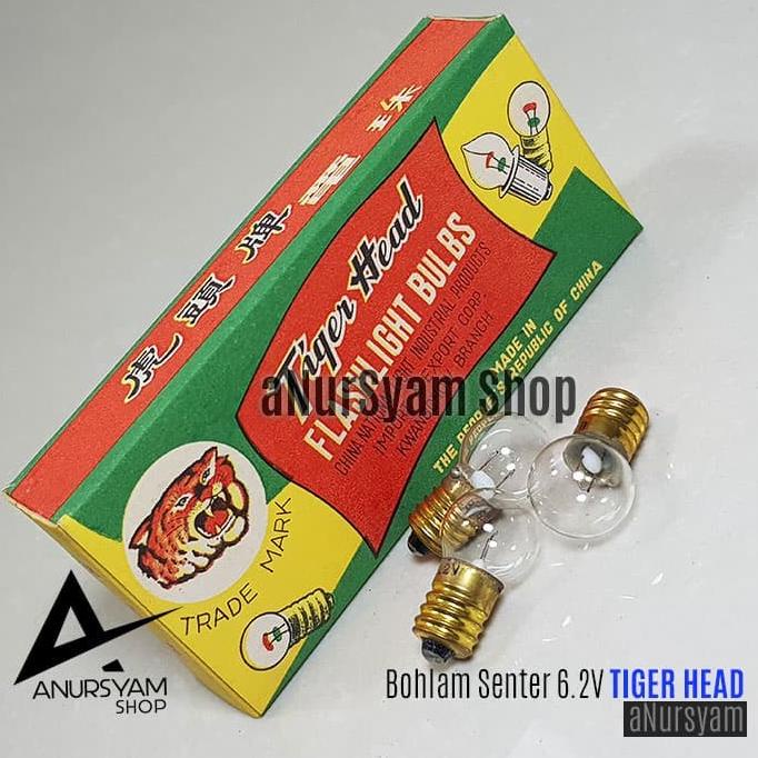 (5) Bohlam Senter 6.2 Volt TIGER HEAD / Bohlam Senter Drat Kuningan anursy44 Segera Dapatkan v