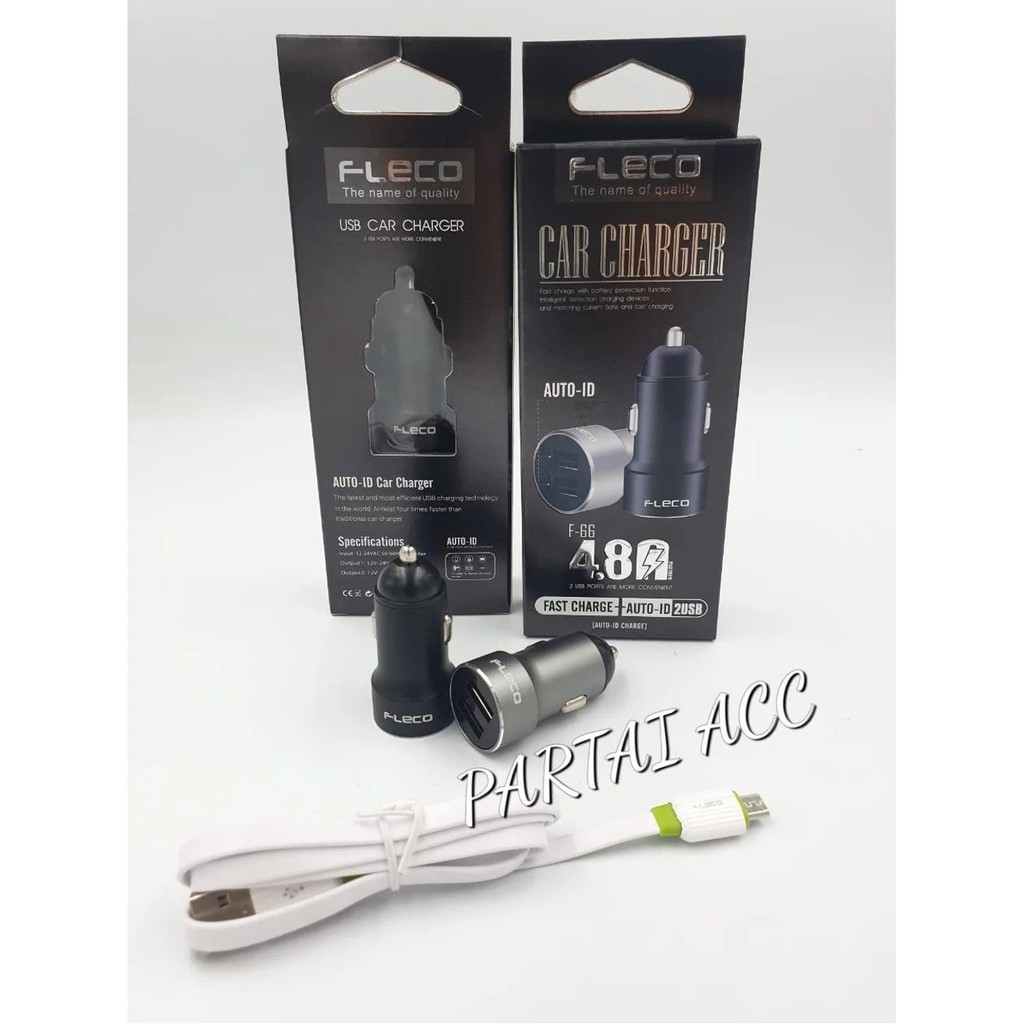 CAR CHARGER FLECO F-66 AUTO-ID 2 USB 4.8A