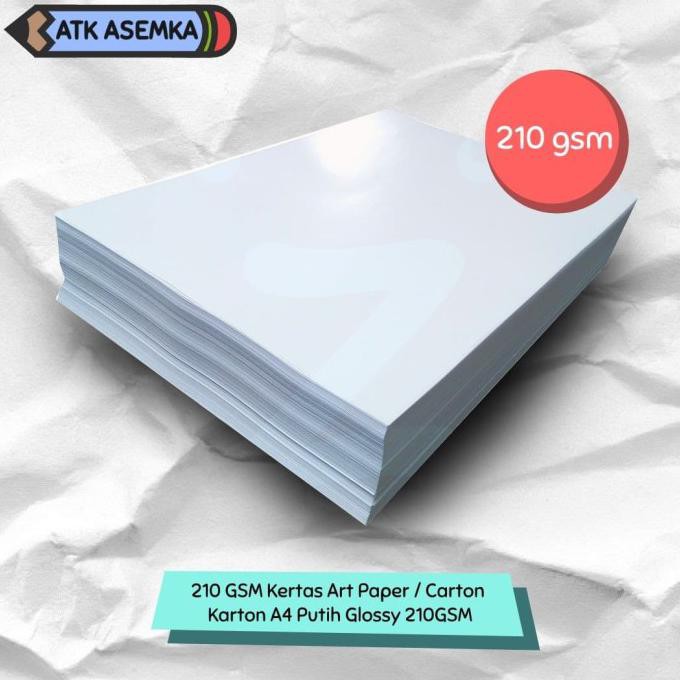 

210 GSM Kertas Art Paper / Carton / Karton A4 Putih Glossy 210GSM