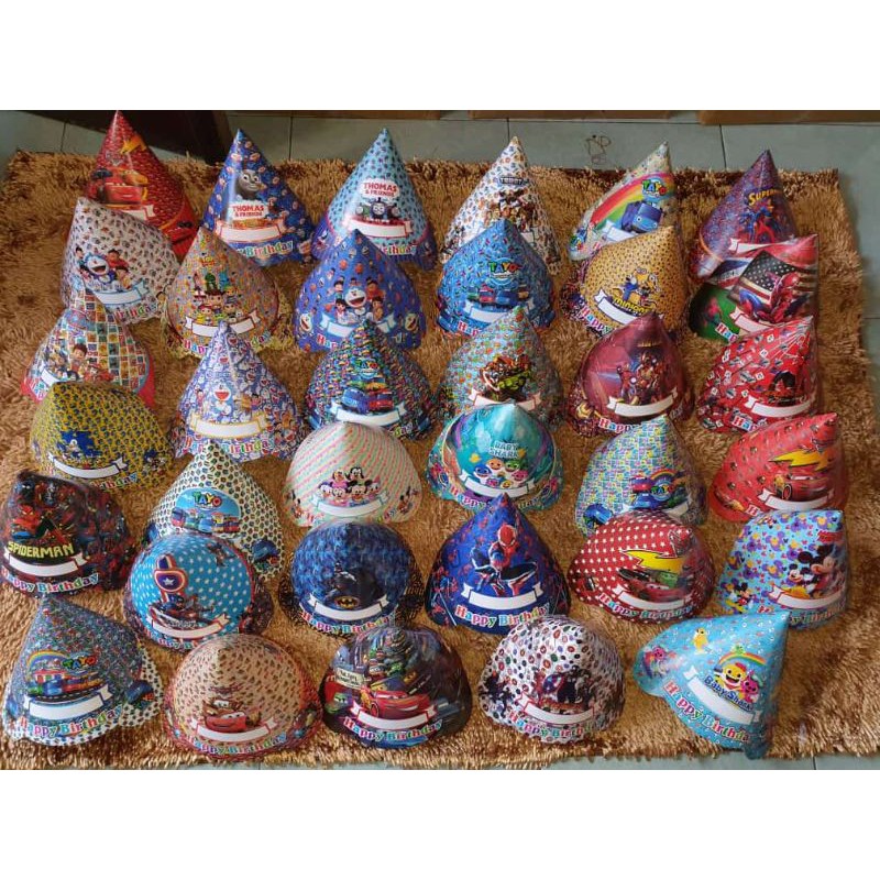 Topi Ulang Tahun Kerucut / Topi Kerucut / Topi Kerucut Karakter