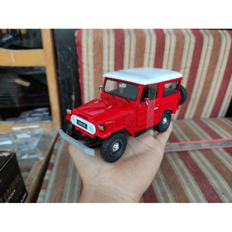 DIECAST MINIATUR TOYOTA LAND CRUISER HARDTOP 1:24 REPLIKA TLC HARDTOP FJ40 MAINAN MOBIL HADIAH ANAK
