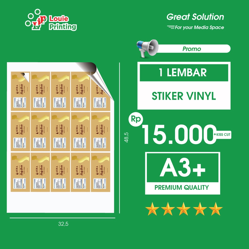 

Louie Printing Cetak Stiker Label Vinyl A3+ (Cetak Saja)