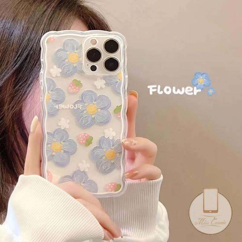 Soft Case Tpu Transparan Motif Bunga Strawberry Untuk iPhone 7 Plus 8 Plus 11 X XR XS Max 12 13 Pro Max 6 6s Plus SE 2020