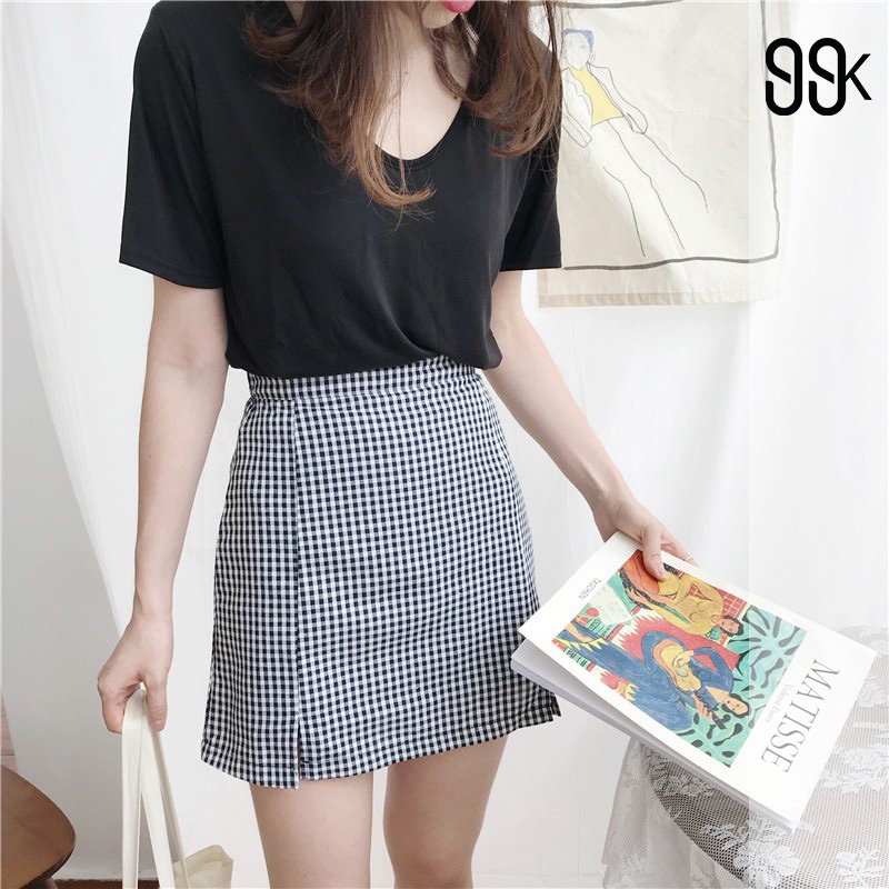 Korean Mini Skirt Plaid Square Rok Pendek Motif Kotak Kotak 1113 (XS-XL)