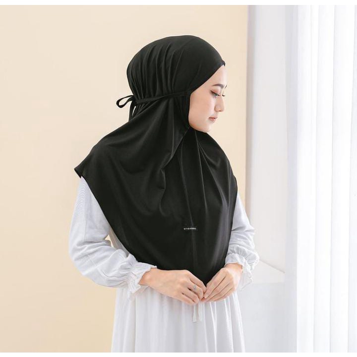 (BISA COD) Hijab Bergo Jersey Tali Instan Jersey Premium