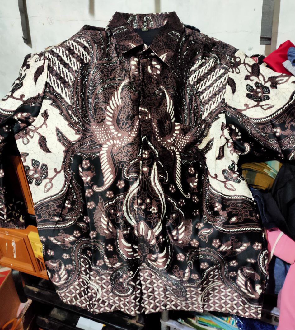 Kemeja Batik Semi Sutra Silky Premium Pria Lengan Panjang Puring Istimewa