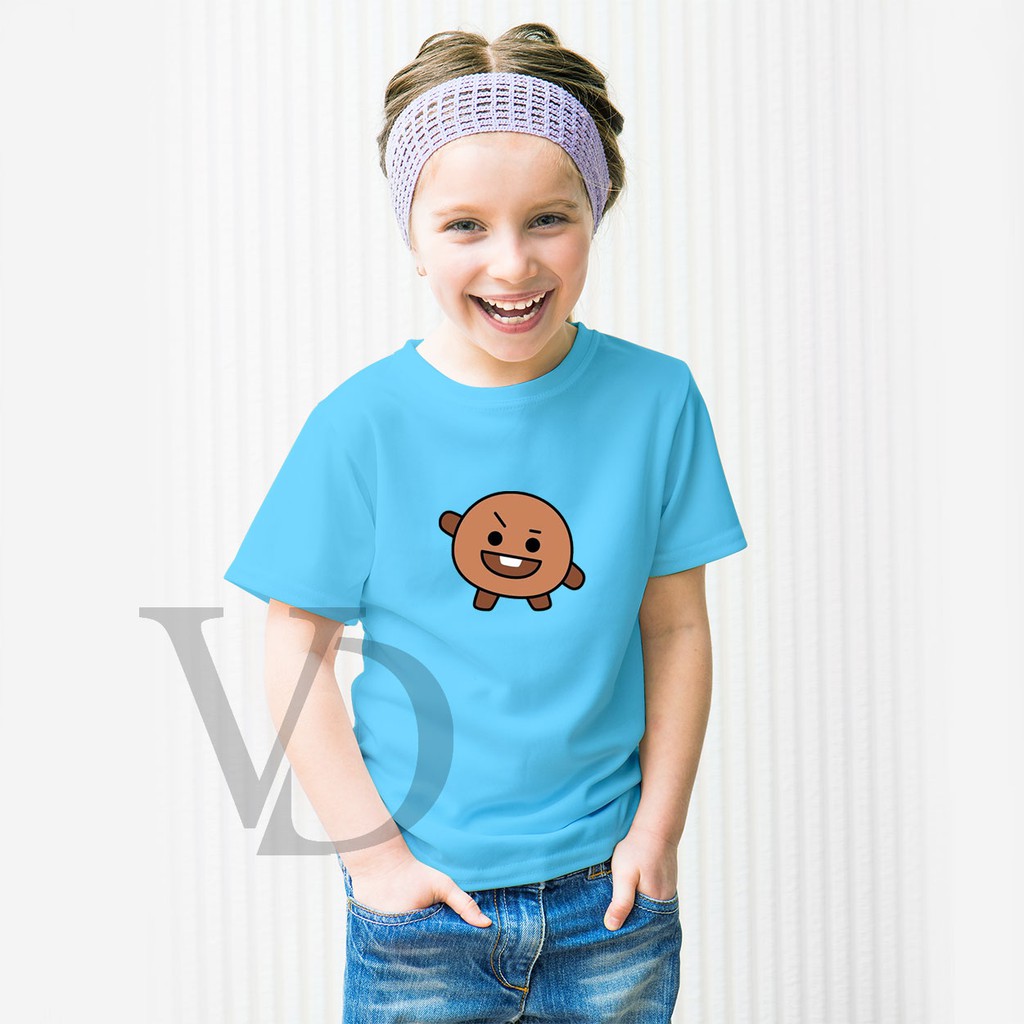 Kaos Anak Perempuan &amp; Laki - laki Unisex BTS BT21 shooky / kaos anak lucu / kaos BTS suga /baju line