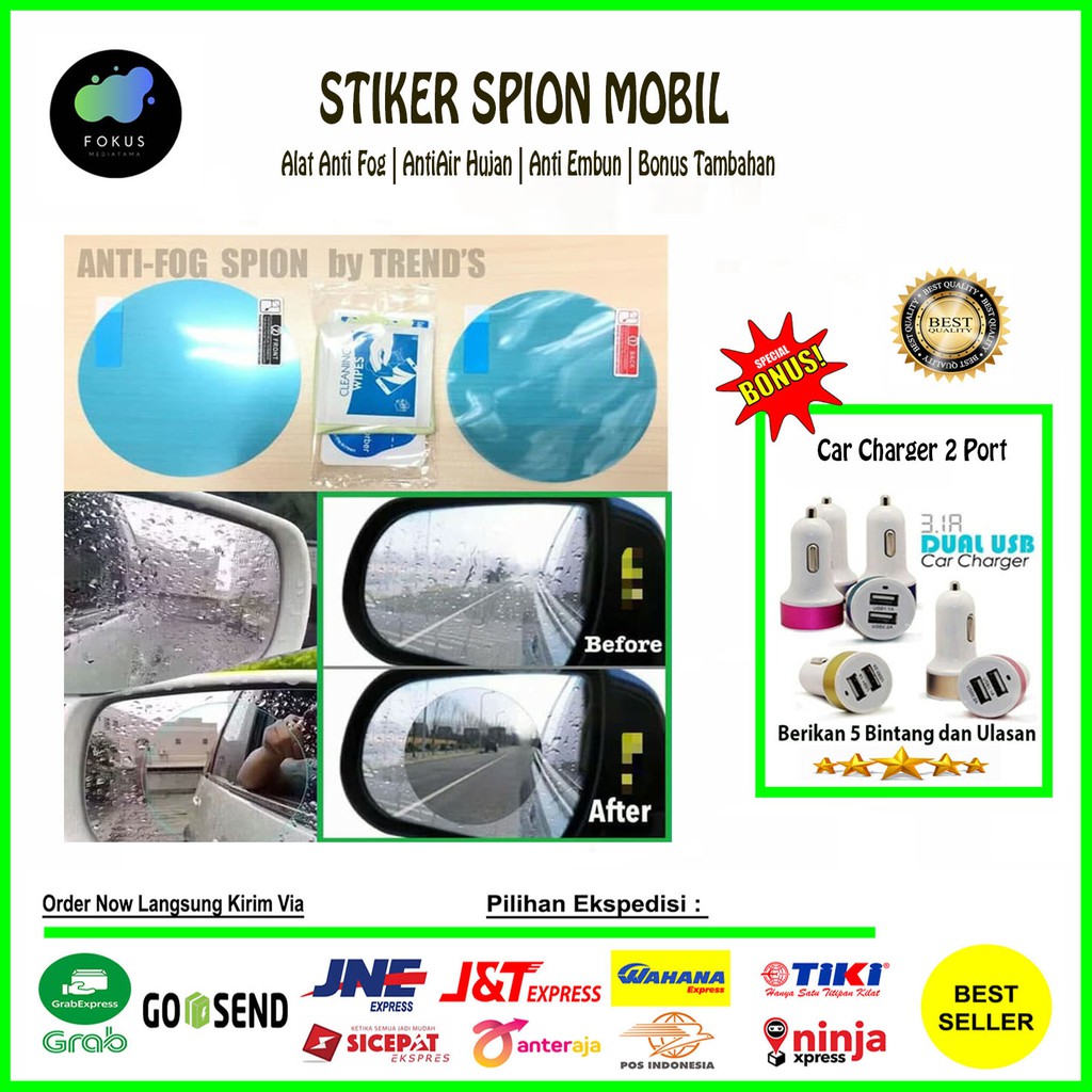 Sepion Mobil Film Alat Anti Fog / Anti Air Hujan / Anti Embun