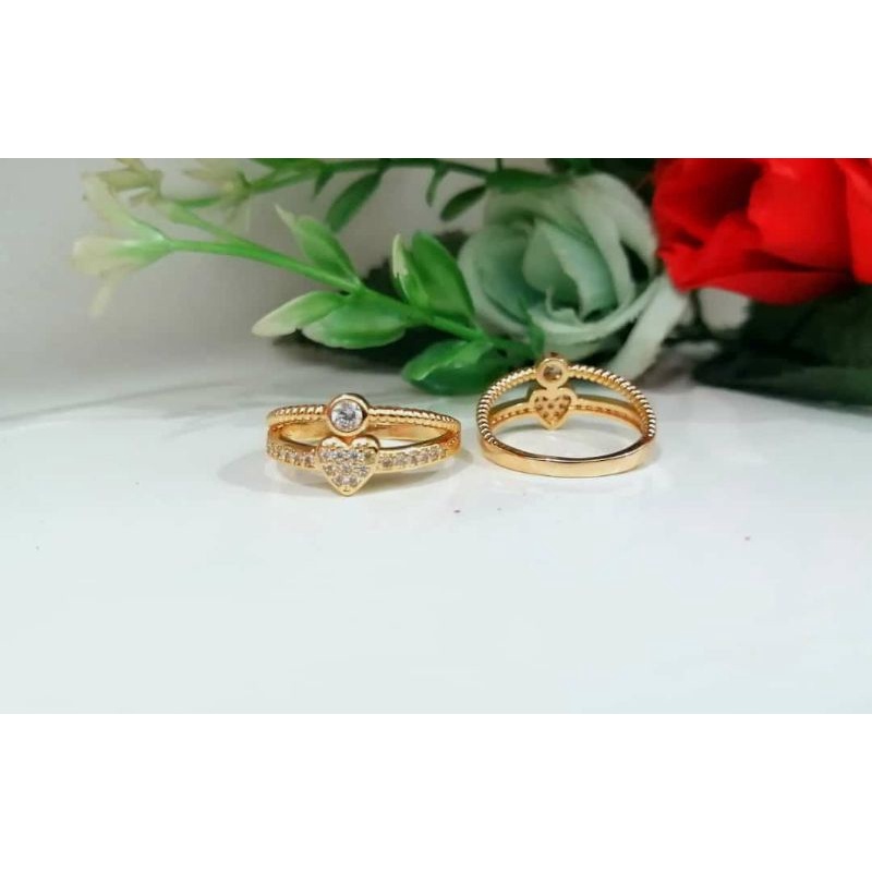 cincin wanita dewasa cantik warna emas