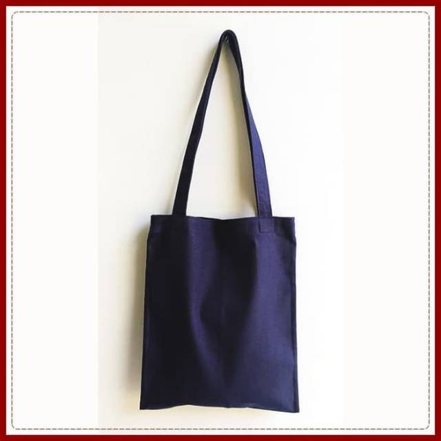 Tote Bag Totebag Polos Kanvas Dengan Resleting Best Seller - BIRU DONGKER