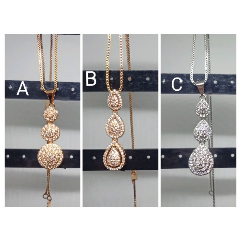 RC57. Kalung xuping wanita lapis emas dgn mata zircon ukuran 45 cm itali