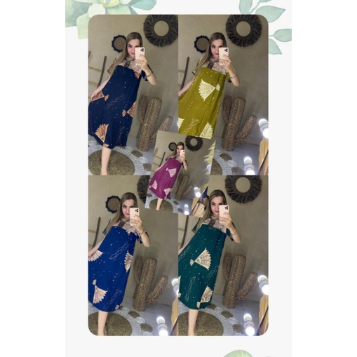 Daster Arab Motif Kipas | Daster Rayon | Daster Renda | Daster Kekinian Terbaru | Daster Busui Murah