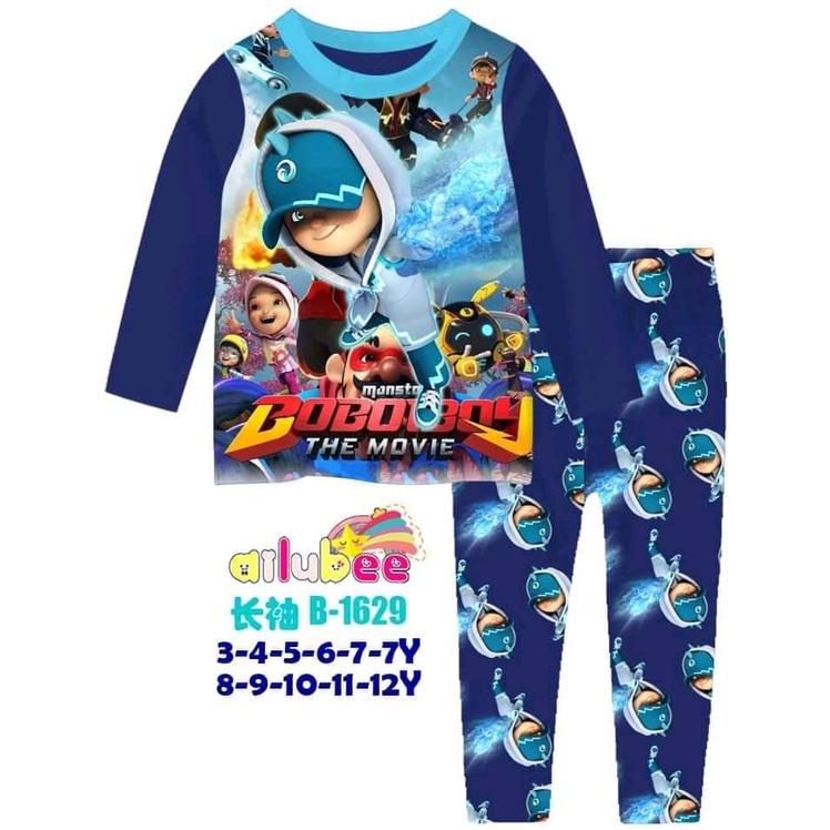 3Y - BOBOIBOY BAJU TIDUR PIYAMA ANAK COWOK AILUBEE B1629