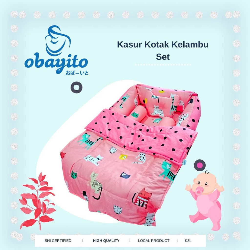 Obayito Kasur Kotak Kelambu (WARNA RANDOM)