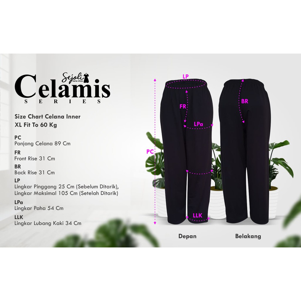 Celana daleman gamis celamis SEJOLI inner leging L XL XXL ecer grosir murah