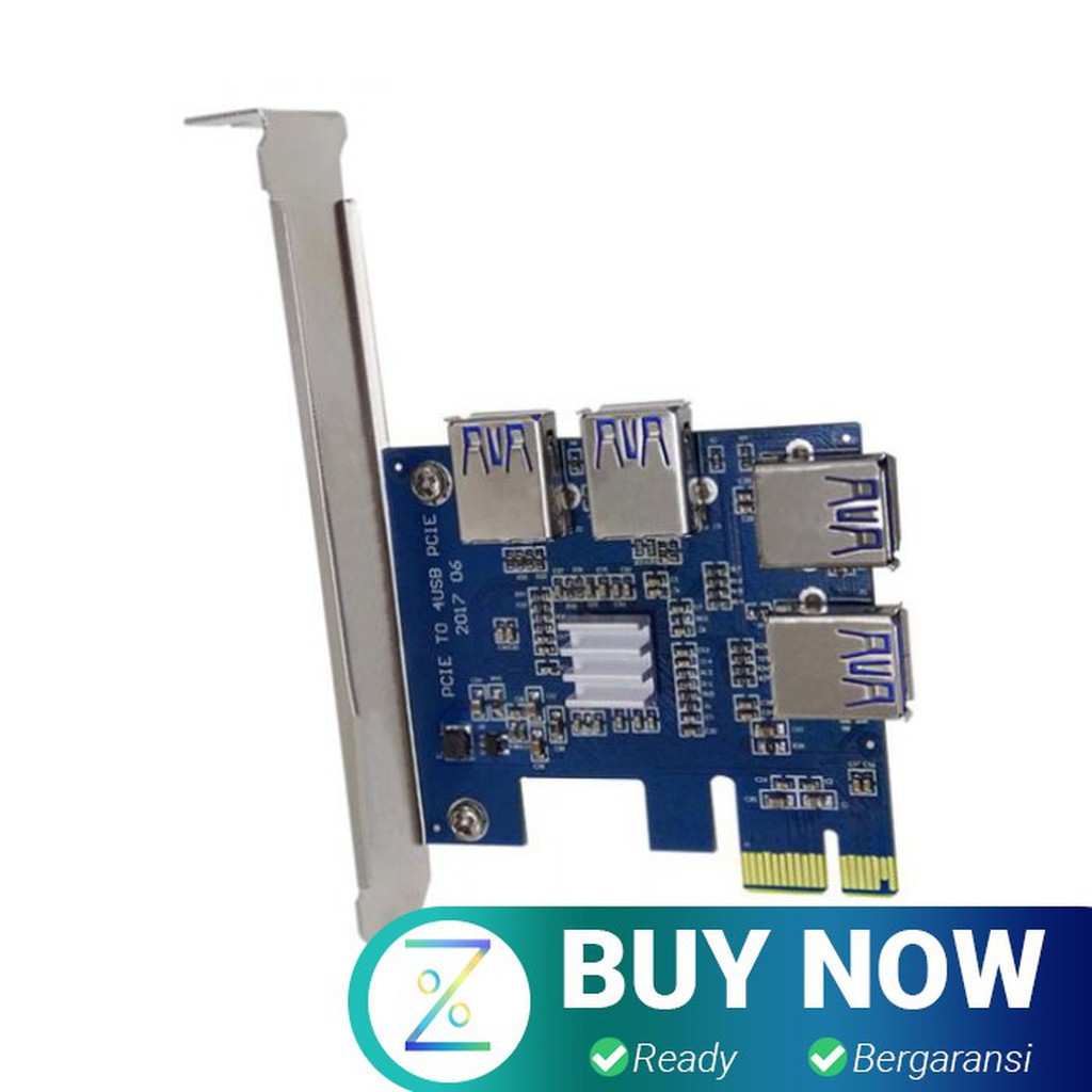 PCI-E Expansion Card Riser to 4 USB 3.0 for Bitcoin Miner EM88