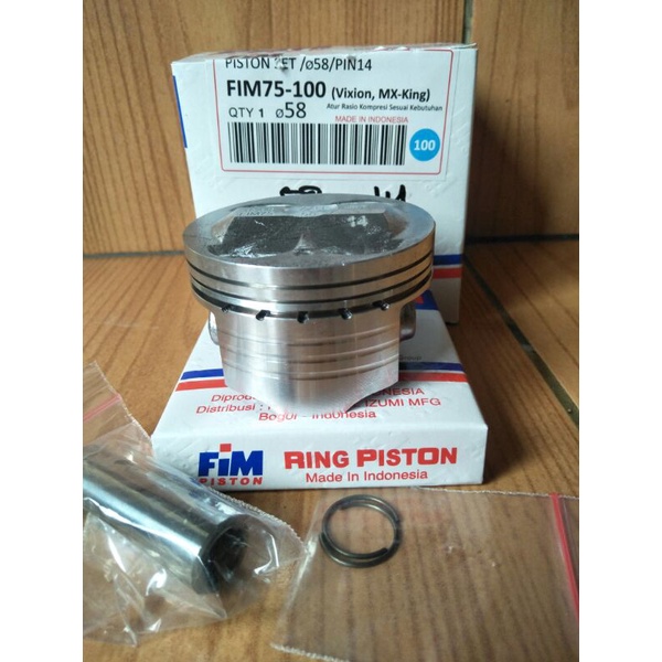 Seher/piston kit merk fim buat vixion/mx/n max/aerox/mx king uk 57/57,5/58/58,5/59/59,5/60 pin 14-5