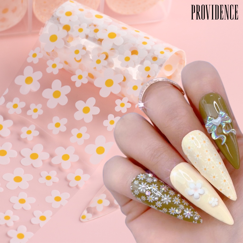 Providence 10 Rol / Set Stiker Kuku Motif Bunga Krisan Untuk Aksesoris Nail Art / Manicure