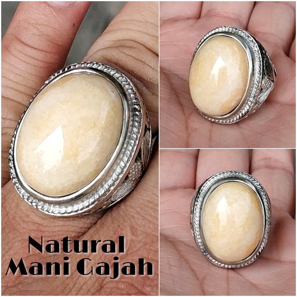 CINCIN BATU AKIK NATURAL YELLOW MANII GAJAH BIG SIZE