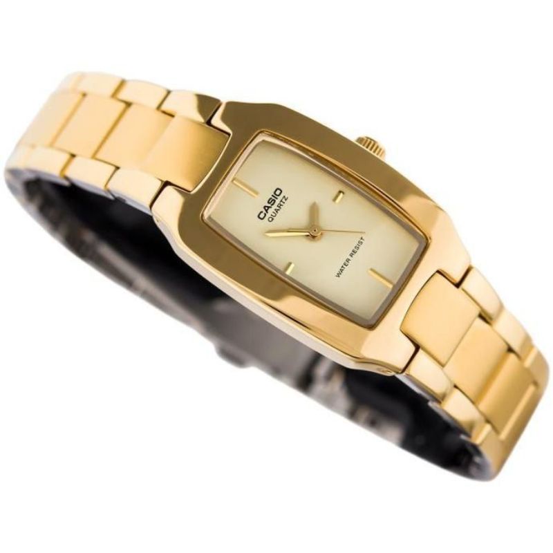 (Cod)Jam Tangan Wanita Casio Quartz Oval Strap Rantai/Stell (Dikirim Dari Jakarta)Laris