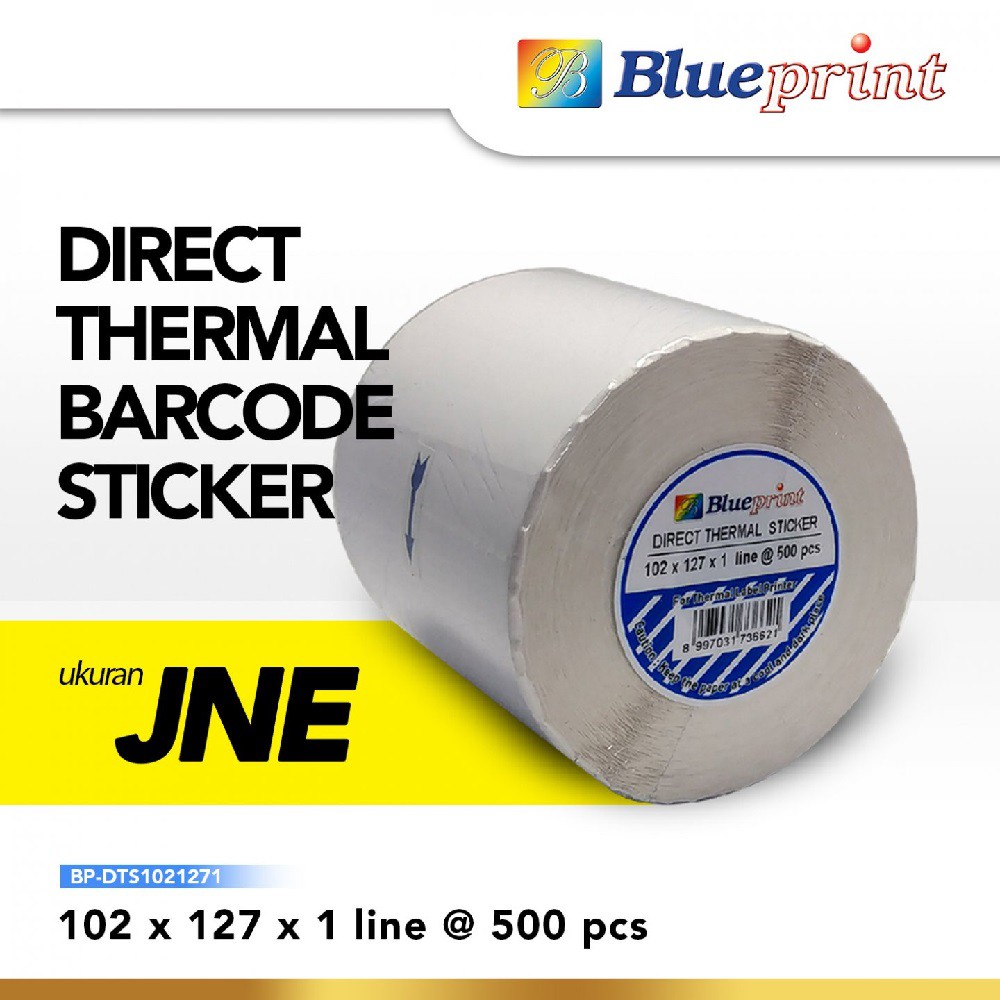 Direct Thermal Sticker Label 102 x 127 mm Blueprint Stiker Barcode Resi online Shop