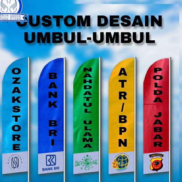 Muraaaahh.. Umbul Umbul Custom Desain Sablon + Logo