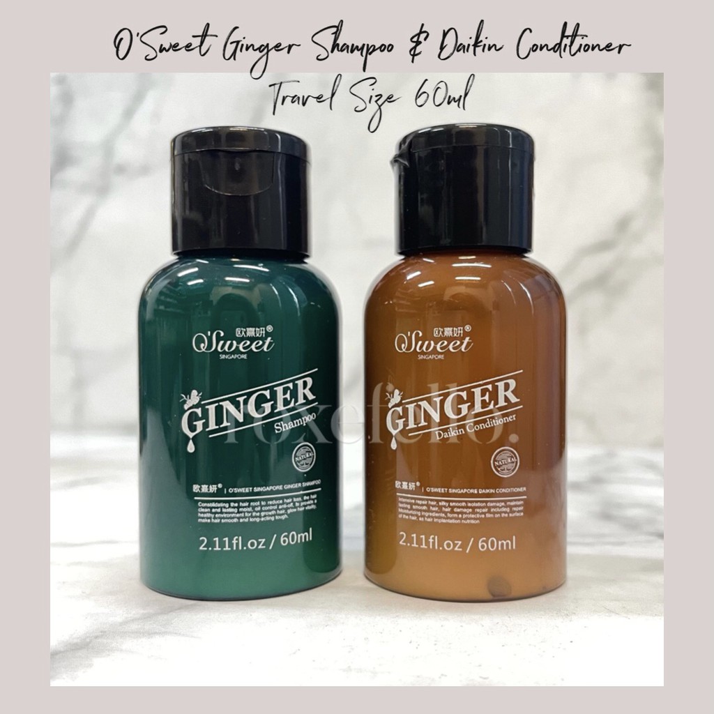 O'Sweet Singapore Ginger Shampoo & Daikin Conditioner Travel Size