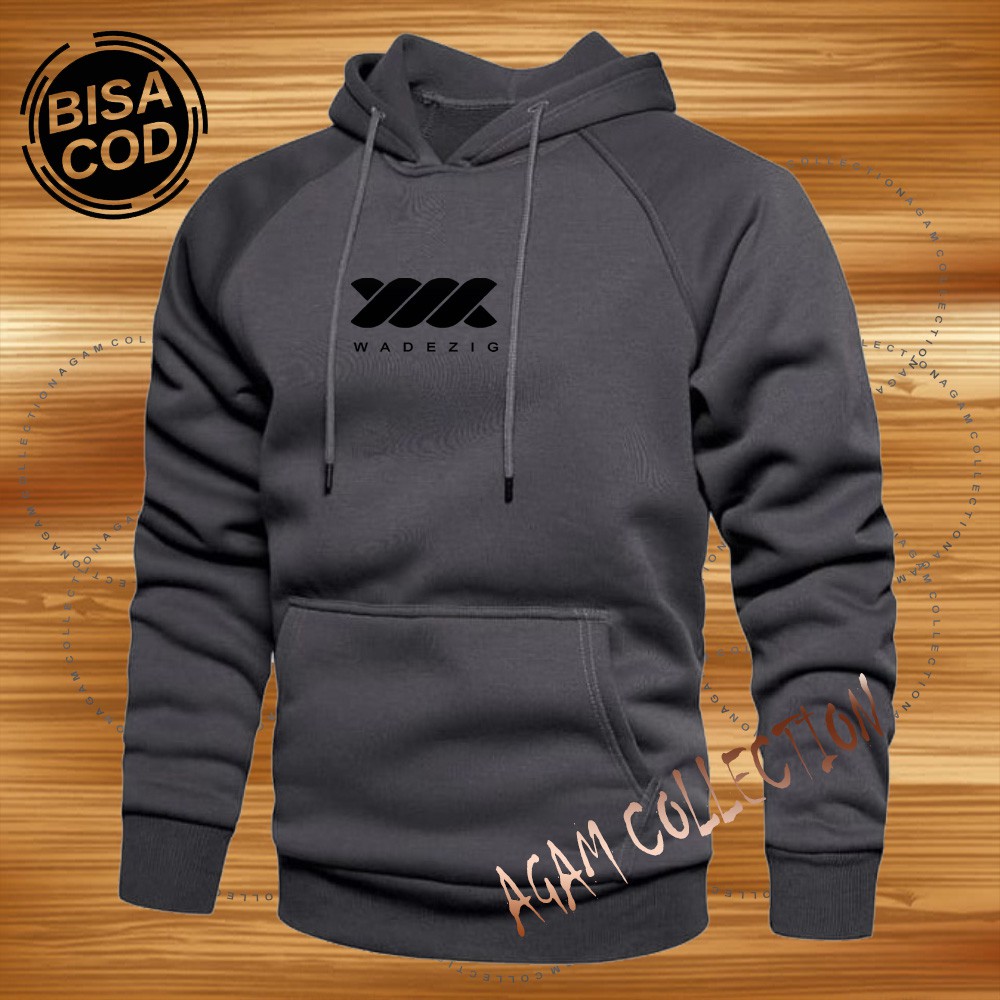 Agam collection Sweater Hoodie Distro Wadezi9 Premium Text Hitam Pria Wanita