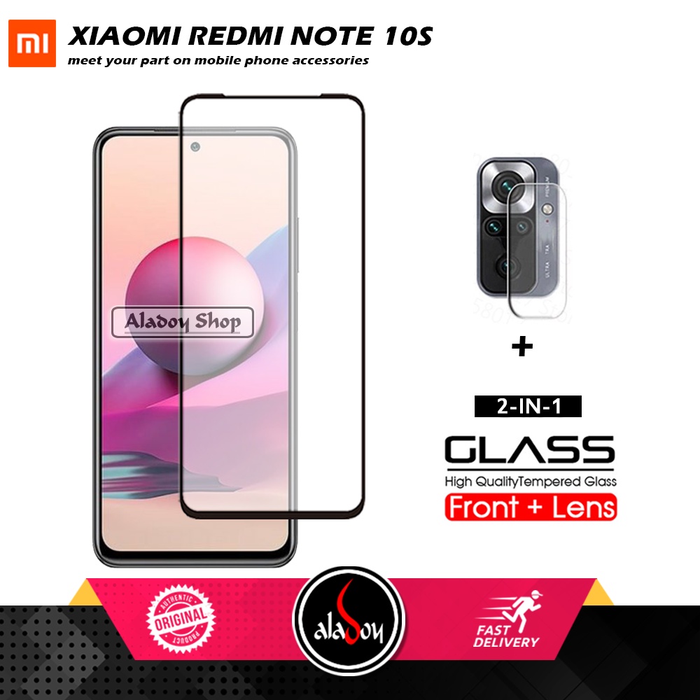 Tempered Glass Xiaomi Redmi Note 10S PAKET 2 IN 1 Tempered Glass Layar dan Tempered Glass Camera