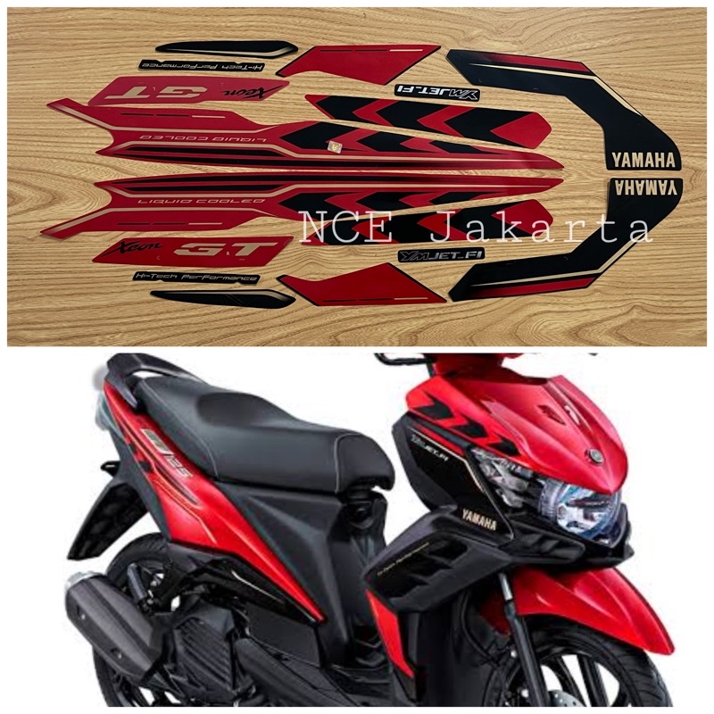 STIKER STRIPING MOTOR XEON GT 2015 MERAH