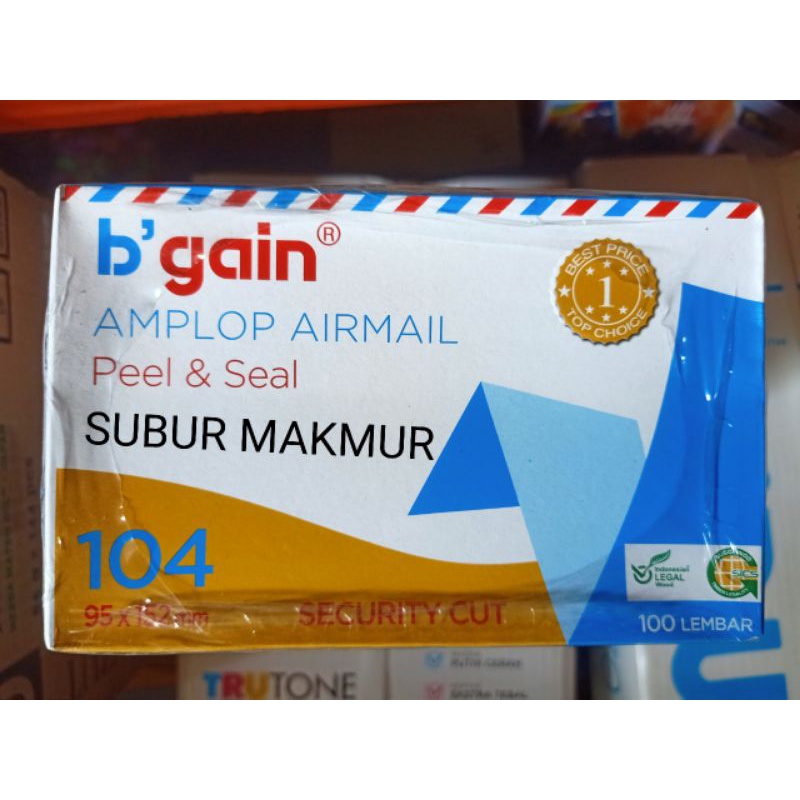 

AMPLOP BGAIN AMPLOP LEM Tanggung AIRMAIL 95x152mm MERK B'GAIN TERMURAH