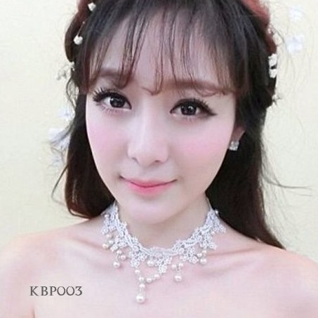 [PRODUK TERBATAS] NECKLACE BROKAT AKSESORIS WEDDING KALUNG PENGANTIN KBP003